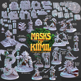 3D Printed Cast n Play Temple Walls Masks of Kiimil 28mm 32mm D&D - Charming Terrain