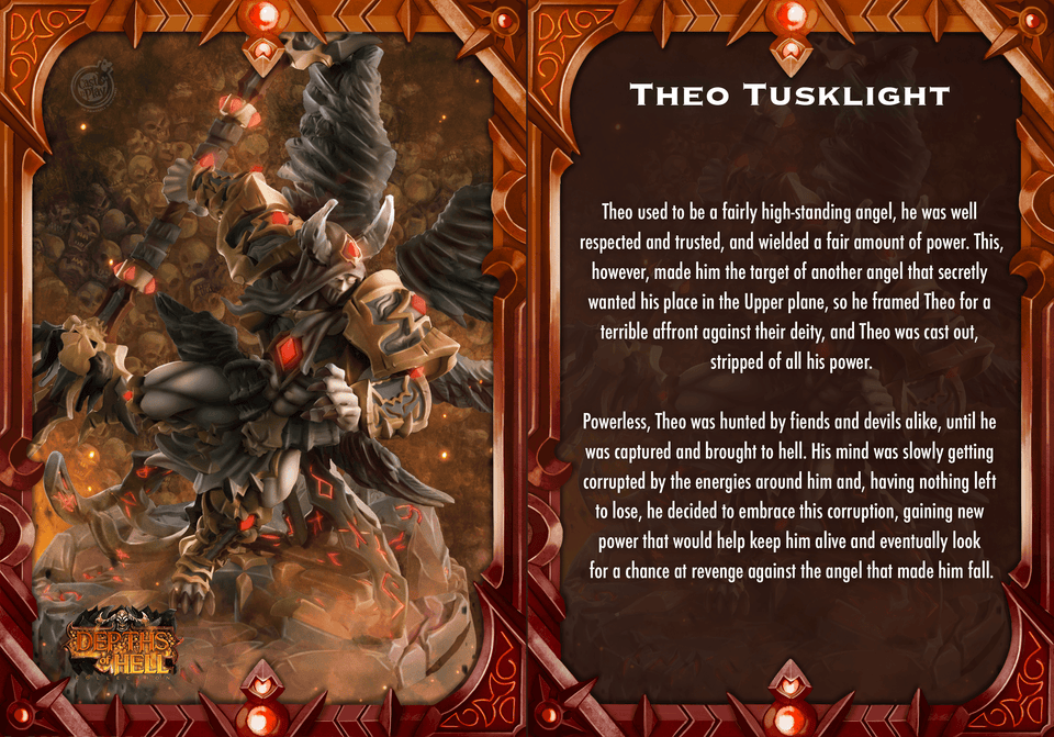 3D Printed Cast n Play Theo Tusklight Depths of Hell 28mm 32mm D&D - Charming Terrain