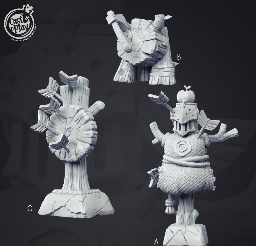 3D Printed Cast n Play Training Target Dummies 28mm 32mm D&D - Charming Terrain