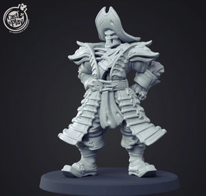 3D Printed Cast n Play Undead Pirate Captain 28mm 32mm D&D - Charming Terrain