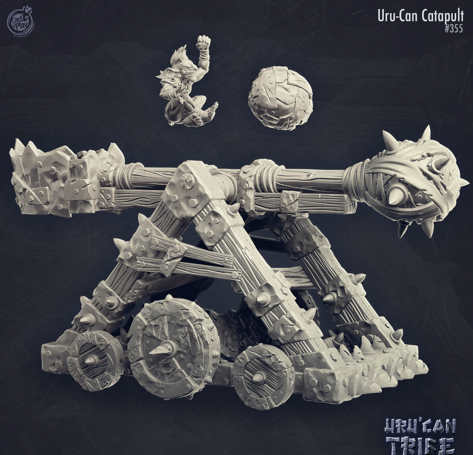 3D Printed Cast n Play Uru-Can Catapult Uru'Can Tribe 28mm 32mm D&D - Charming Terrain