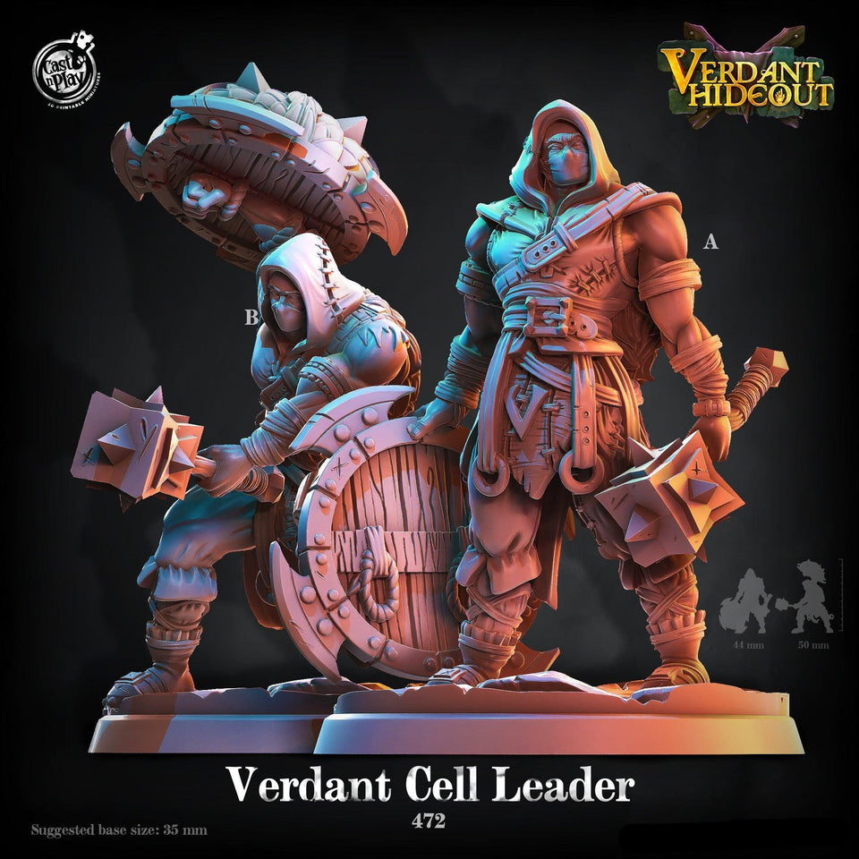 3D Printed Cast n Play Verdant Cell Leader Bandit Captain 28mm 32mm D&D - Charming Terrain
