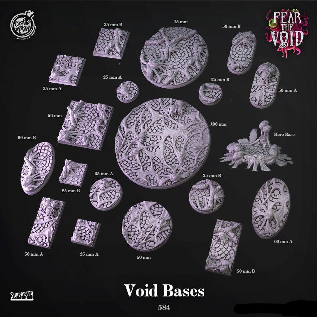 3D Printed Cast n Play Void Bases Fear the Void Set 28mm 32mm D&D - Charming Terrain