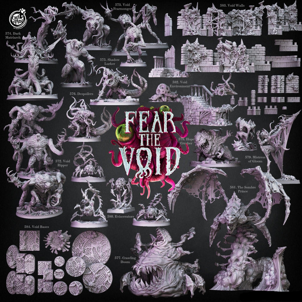 3D Printed Cast n Play Void Bases Fear the Void Set 28mm 32mm D&D - Charming Terrain