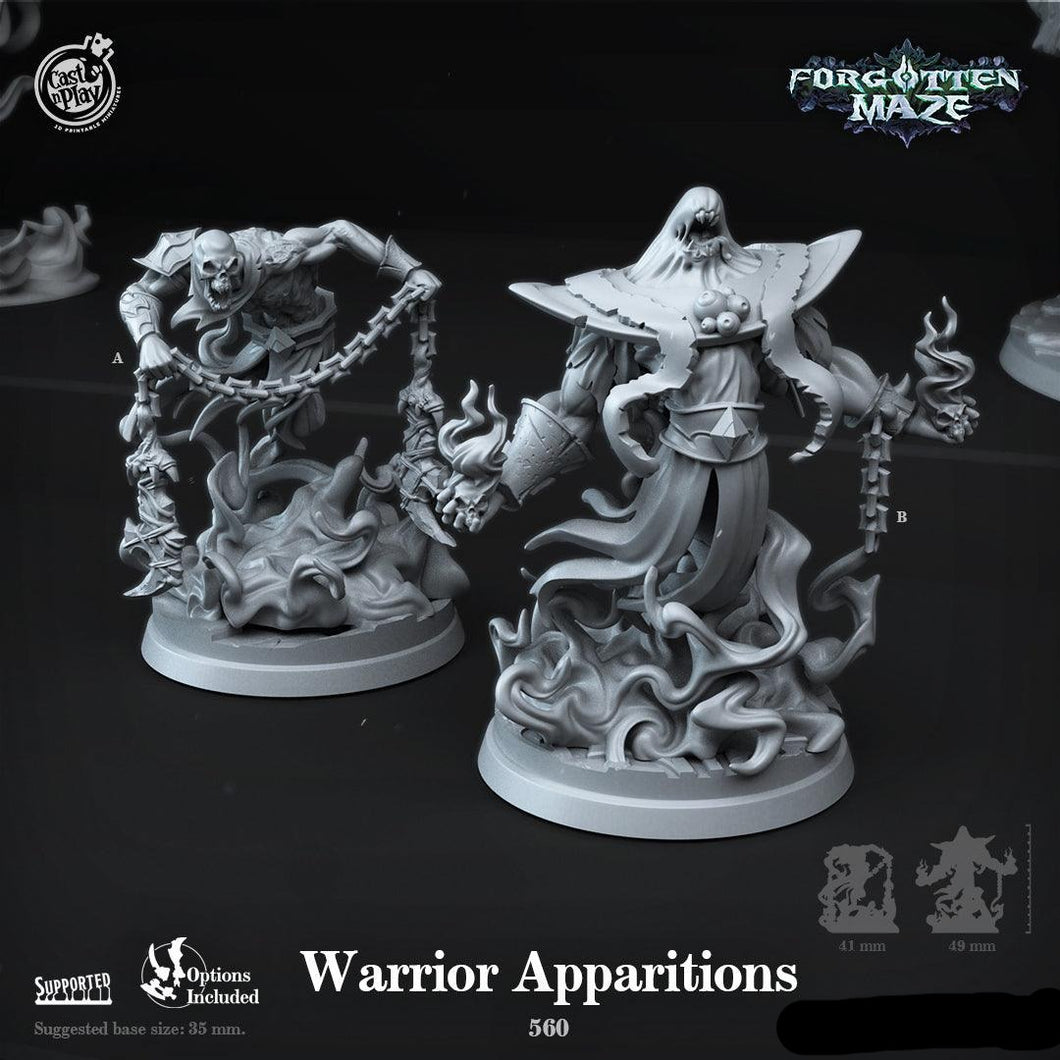 3D Printed Cast n Play Warrior Apparitions Forgotten Maze 28mm 32mm D&D - Charming Terrain