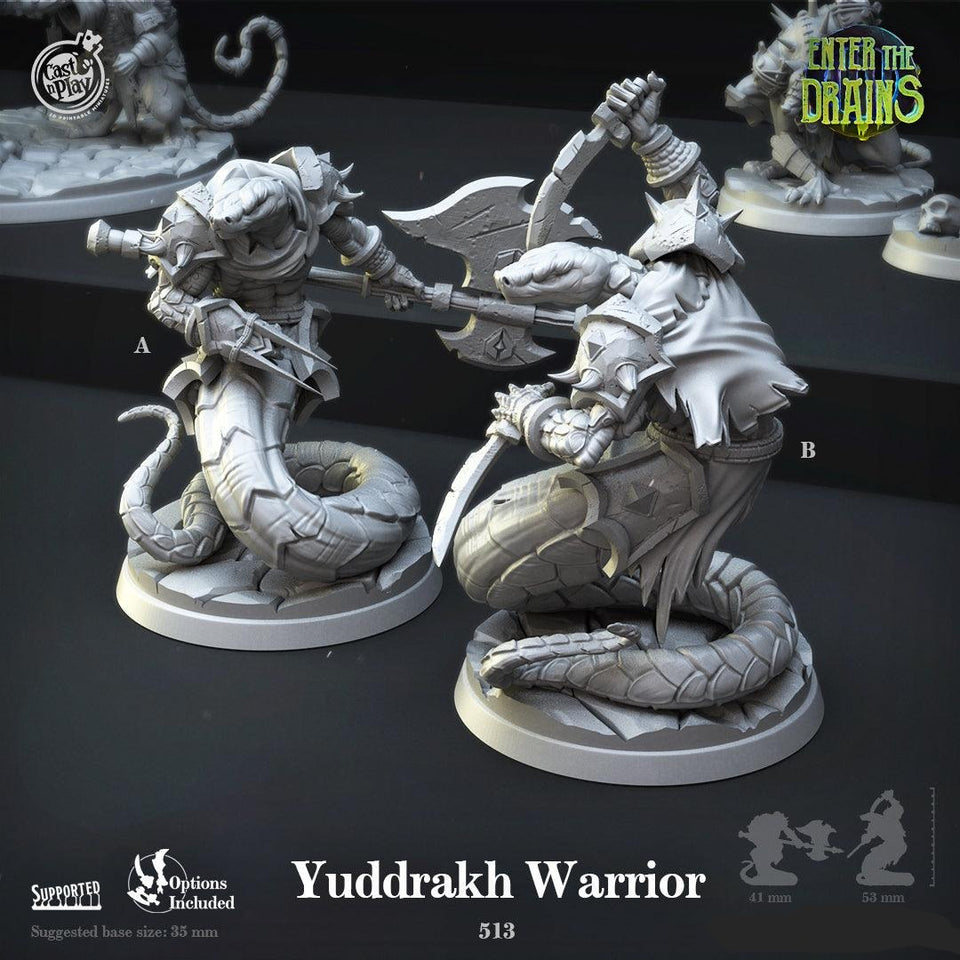 3D Printed Cast n Play Yuddrakh Warrior Enter the Drains 28mm 32mm D&D - Charming Terrain