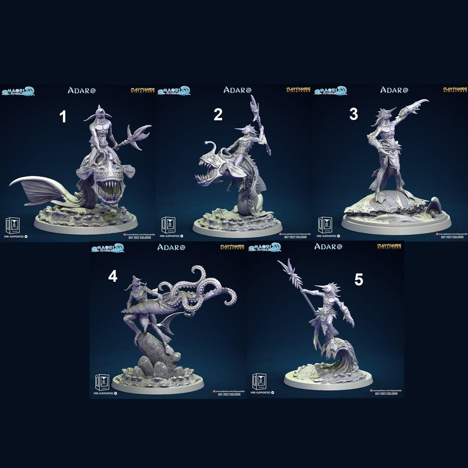 3D Printed Clay Cyanide Adaro Riders Set Maori Mythos 28mm-32mm Ragnarok D&D - Charming Terrain