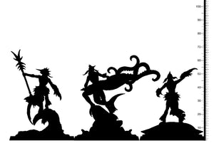 3D Printed Clay Cyanide Adaro Riders Set Maori Mythos 28mm-32mm Ragnarok D&D - Charming Terrain