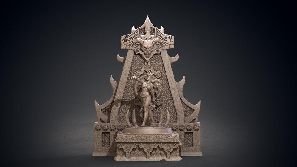 3D Printed Clay Cyanide Akivasha and Throne Hyborean Age Ragnarok D&D - Charming Terrain
