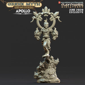 3D Printed Clay Cyanide Apollo Greek Myth Gods and Goddesses Ragnarok D&D - Charming Terrain