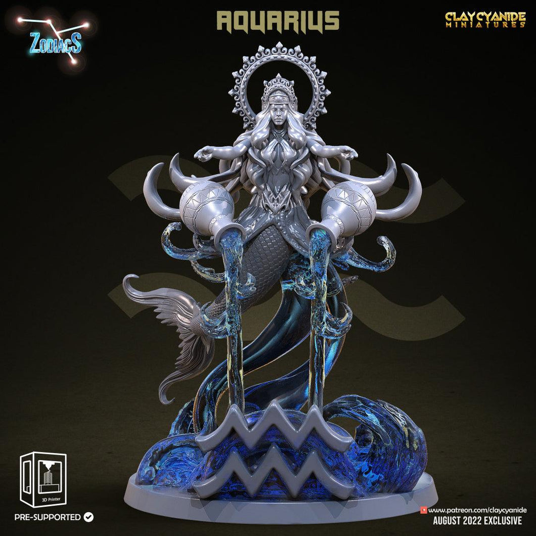 3D Printed Clay Cyanide Aquarius Zodics 28mm-32mm Ragnarok D&D - Charming Terrain