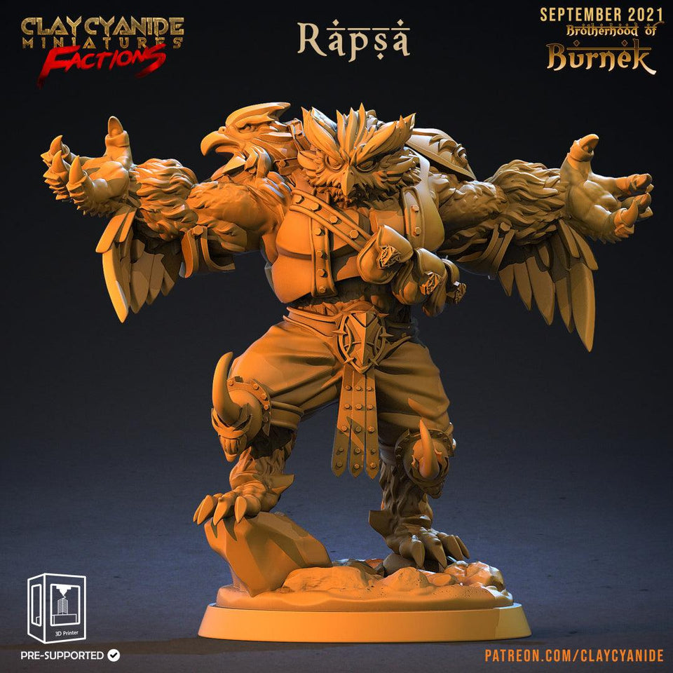 3D Printed Clay Cyanide Burneks Birdmen Owlmen Factions Ragnarok D&D - Charming Terrain