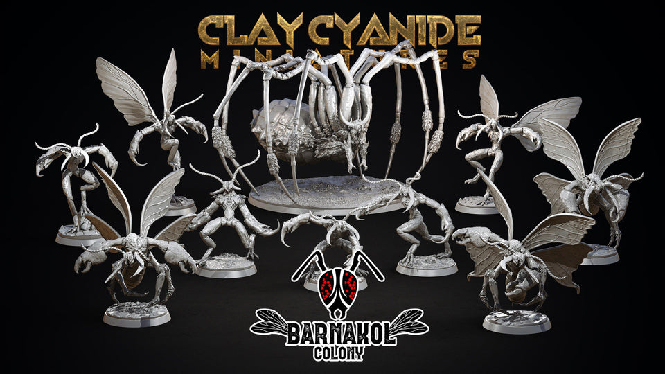 3D Printed Clay Cyanide Colony of Barnakol Tribes Factions Ragnarok D&D - Charming Terrain