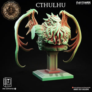 3D Printed Clay Cyanide Cthulhu Bust Great Old Gods Ragnarok D&D - Charming Terrain