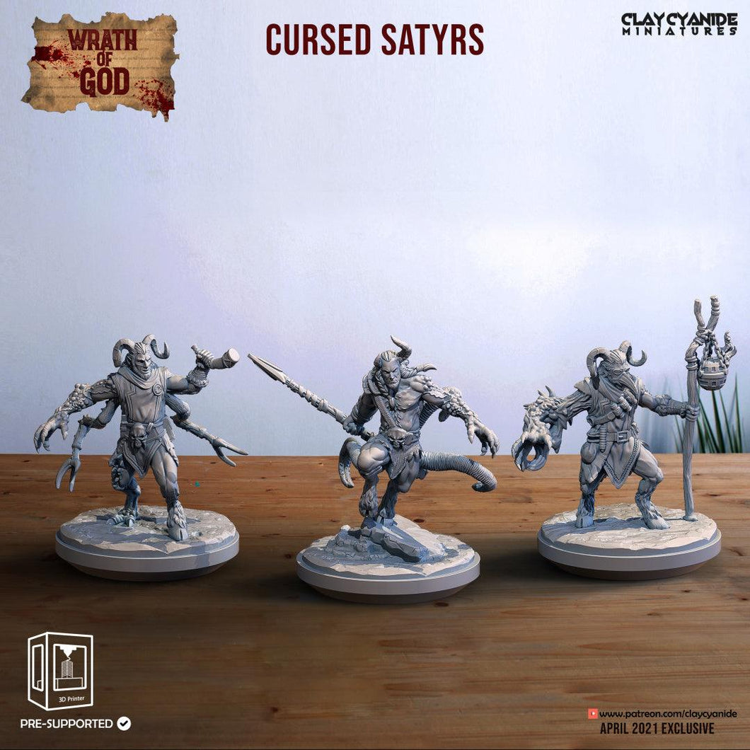 3D Printed Clay Cyanide Cursed Satyrs Wrath of Gods Ragnarok D&D - Charming Terrain