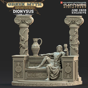 3D Printed Clay Cyanide Dionysus Greek Myth Gods and Goddesses Ragnarok D&D - Charming Terrain