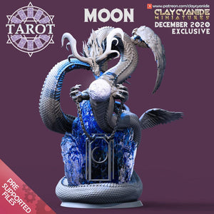 3D Printed Clay Cyanide Dragon of the Moon Tarot Ragnarok D&D - Charming Terrain