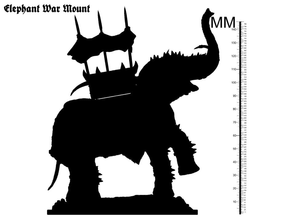 3D Printed Clay Cyanide Elephant War Mount Legend of King Arthur Ragnarok D&D - Charming Terrain