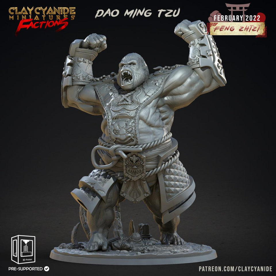 3D Printed Clay Cyanide Feng Zhizi Gorilla Men Tribes Factions Ragnarok D&D - Charming Terrain