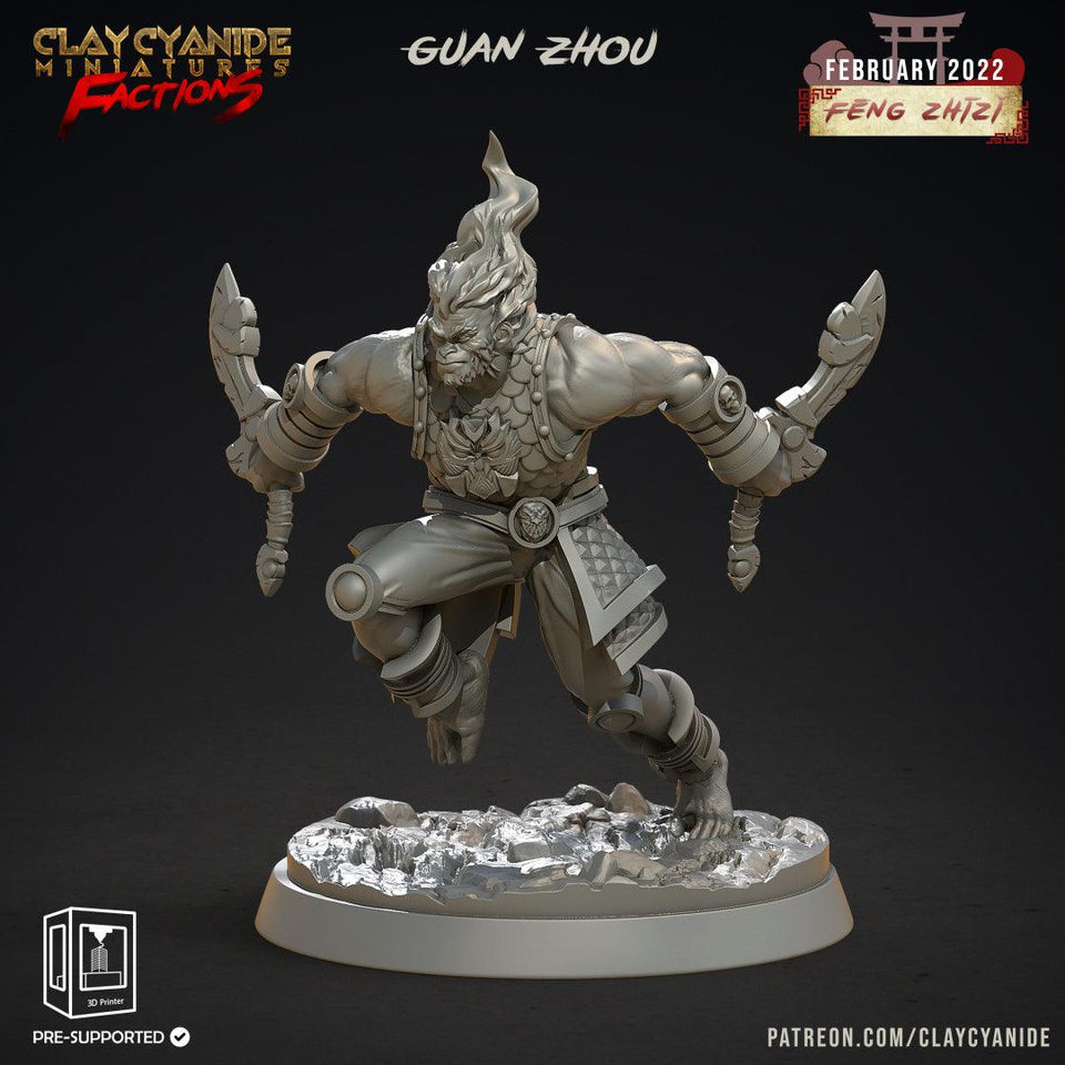 3D Printed Clay Cyanide Feng Zhizi Gorilla Men Tribes Factions Ragnarok D&D - Charming Terrain