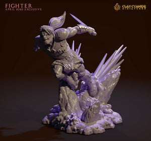 3D Printed Clay Cyanide Fighter 28mm-32mm Ragnarok D&D - Charming Terrain