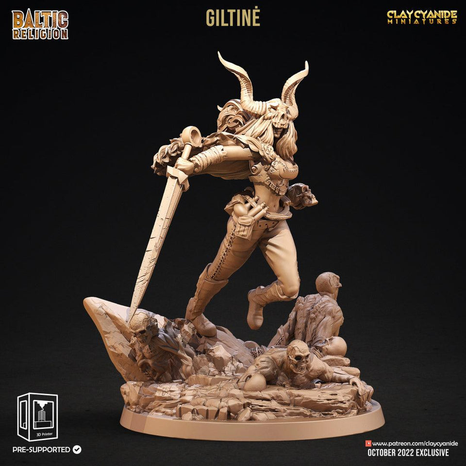 3D Printed Clay Cyanide Giltine Baltic Religion 28mm-32mm Ragnarok D&D - Charming Terrain
