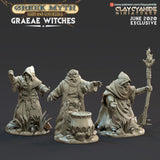 3D Printed Clay Cyanide Graeae Witches Greek Myth Gods and Goddesses Ragnarok D&D - Charming Terrain