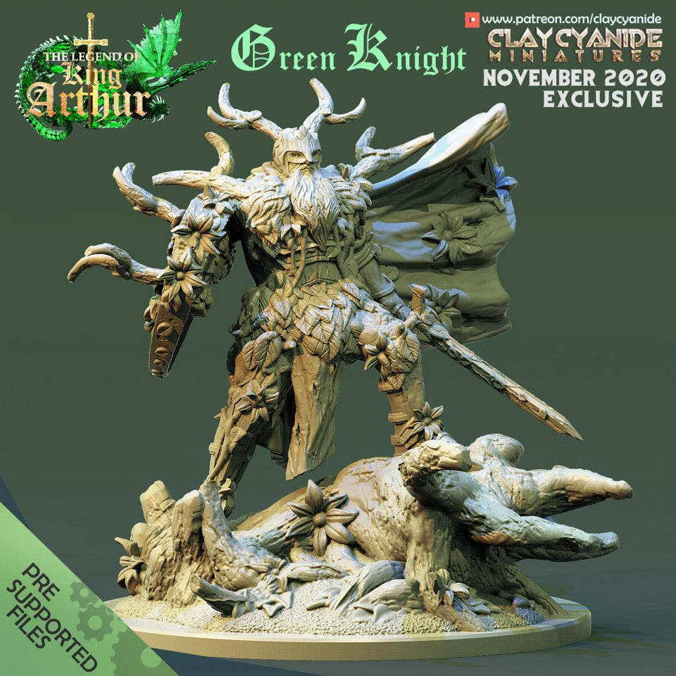 3D Printed Clay Cyanide Green Knight The Legend of King Arthur Ragnarok D&D - Charming Terrain