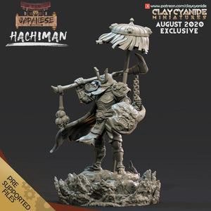 3D Printed Clay Cyanide Hachiman Japanese Deities Ragnarok D&D - Charming Terrain
