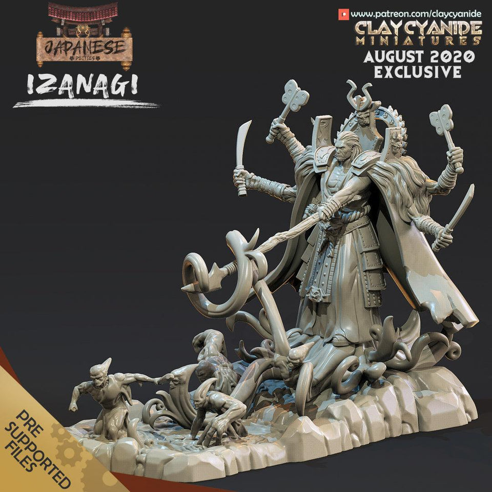 3D Printed Clay Cyanide Izanagi Japanese Deities Ragnarok D&D - Charming Terrain