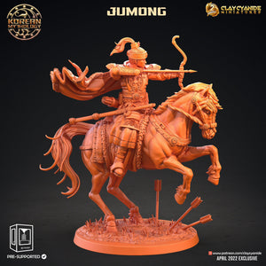 3D Printed Clay Cyanide Jumong Horse Rider Korean Mythology Ragnarok D&D - Charming Terrain