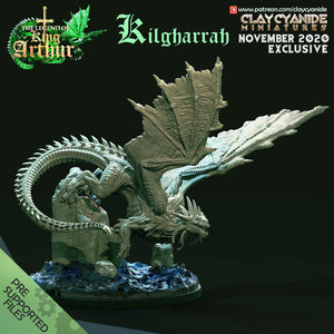 3D Printed Clay Cyanide Kilgharrah Dragon The Legend of King Arthur Ragnarok D&D - Charming Terrain