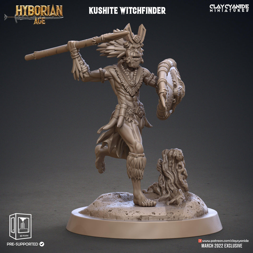 3D Printed Clay Cyanide Kushite Witch Finders Set Hyborian Age 28mm-32mm Ragnarok D&D - Charming Terrain