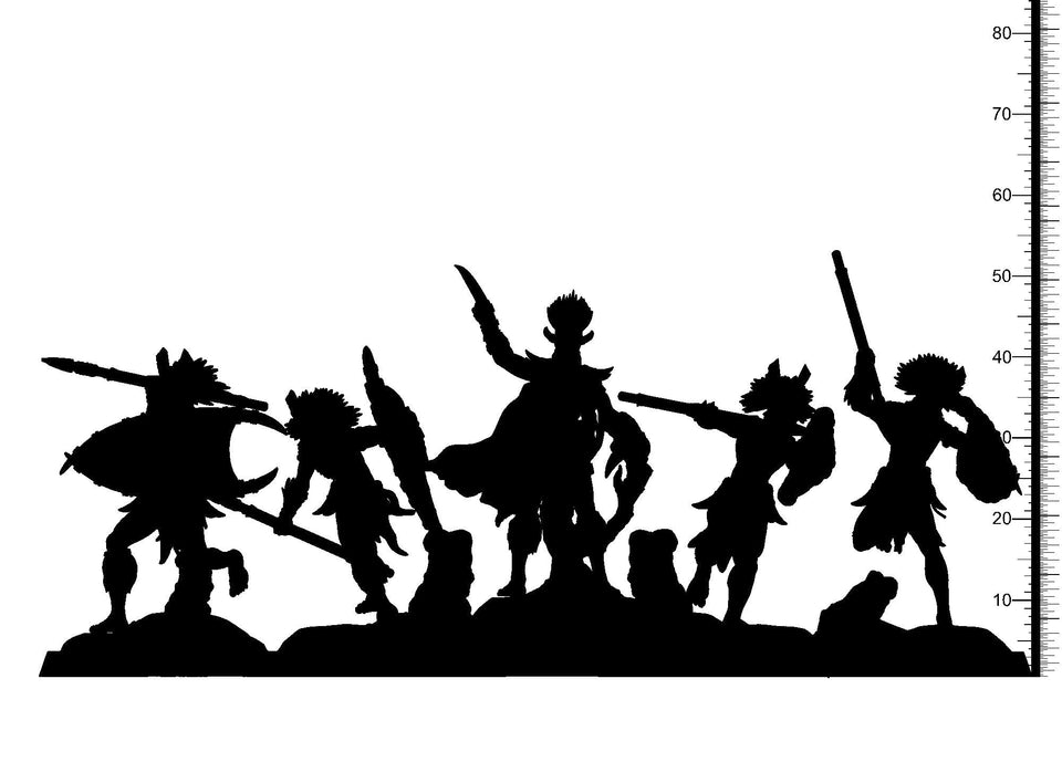 3D Printed Clay Cyanide Kushite Witch Finders Set Hyborian Age 28mm-32mm Ragnarok D&D - Charming Terrain