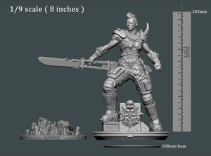 3D Printed Clay Cyanide Large Figure Lady Apokalypse Ragnarok D&D - Charming Terrain