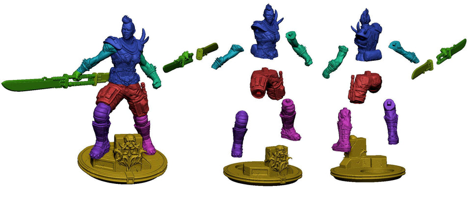 3D Printed Clay Cyanide Large Figure Lady Apokalypse Ragnarok D&D - Charming Terrain