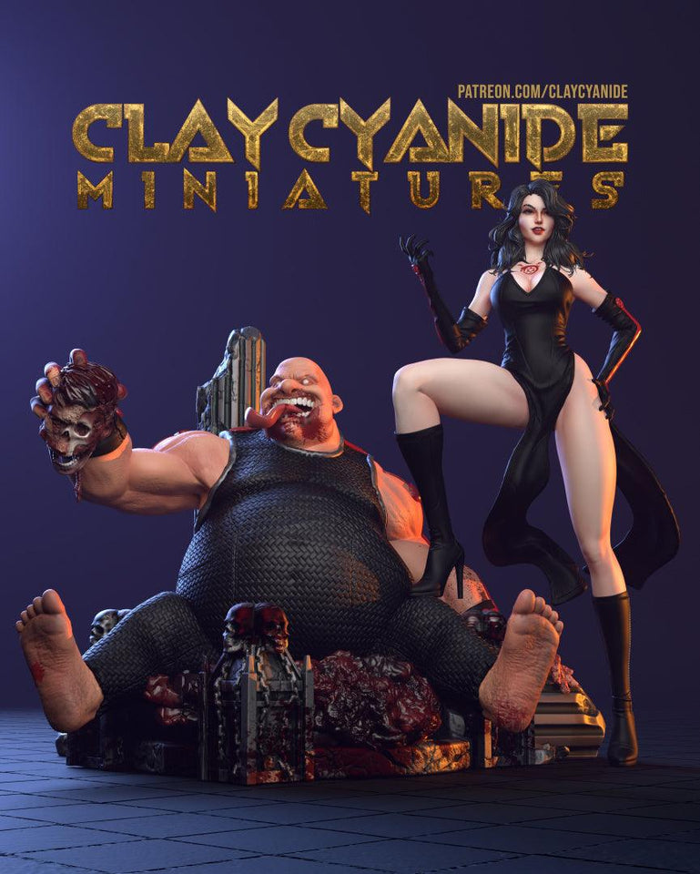 3D Printed Clay Cyanide Lust and Gluttony Deady Sins Ragnarok D&D - Charming Terrain