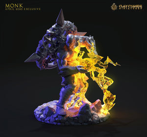 3D Printed Clay Cyanide Monk 28mm-32mm Ragnarok D&D - Charming Terrain