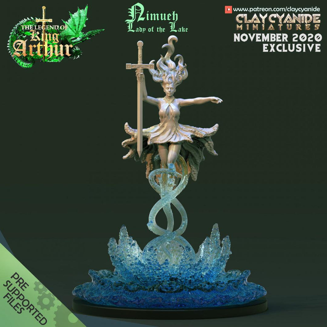 3D Printed Clay Cyanide Nimueh, Lady of the Lake The Legend of King Arthur Ragnarok D&D - Charming Terrain