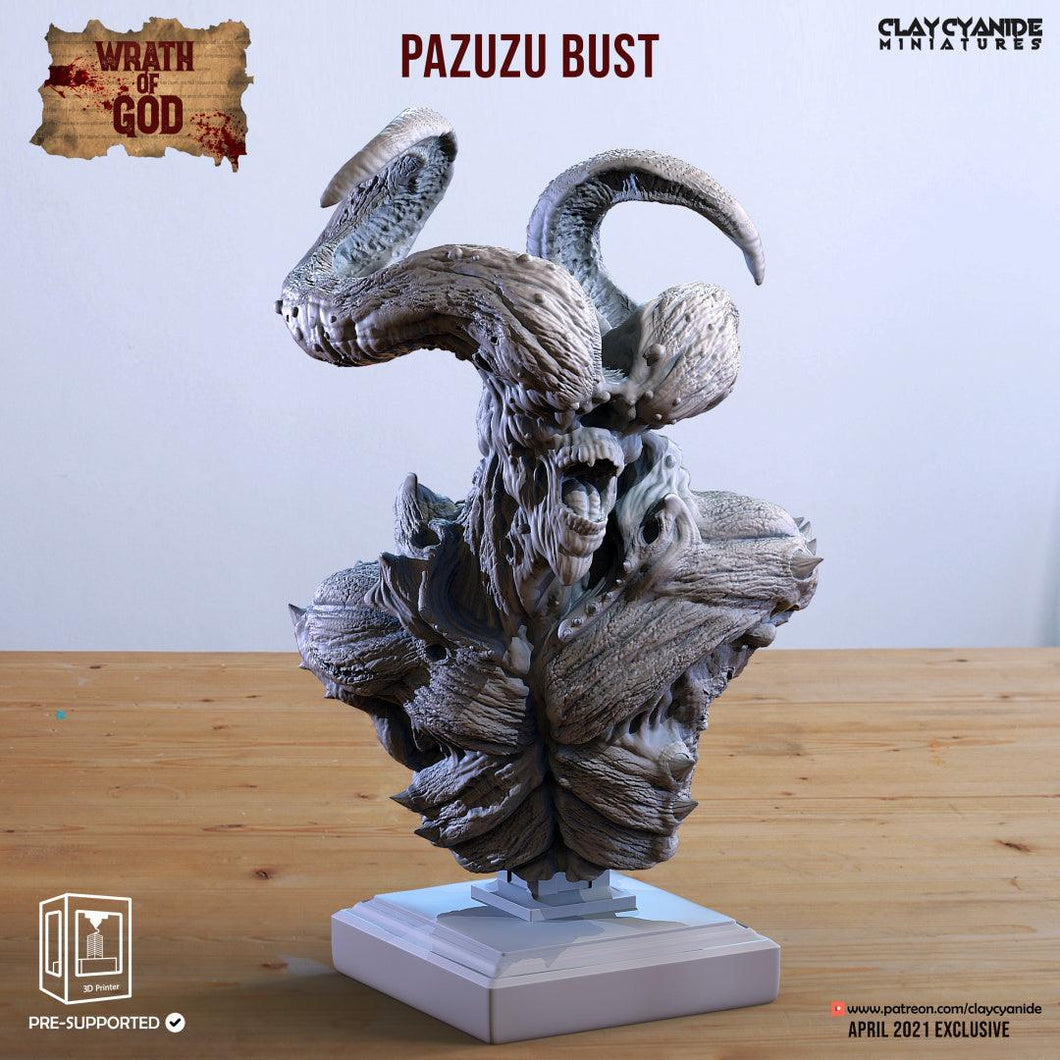 3D Printed Clay Cyanide Pazuzu Bust Wrath of Gods Ragnarok D&D - Charming Terrain