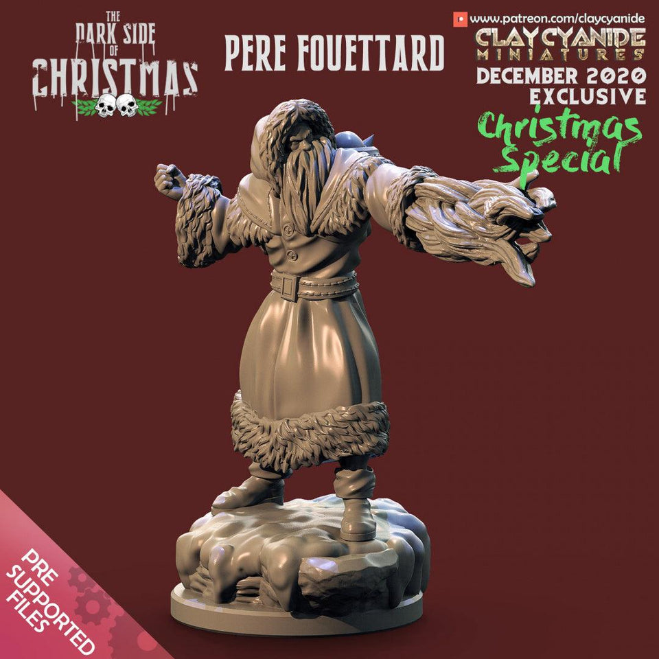 3D Printed Clay Cyanide Pere Fouettard The Dark Side of Christmas 28mm-32mm Ragnarok D&D - Charming Terrain