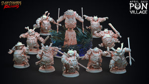 3D Printed Clay Cyanide Pon Village Pandas Tribes Factions Ragnarok D&D - Charming Terrain