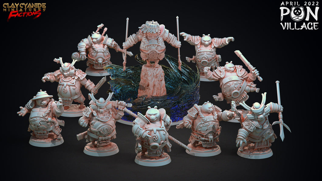 3D Printed Clay Cyanide Pon Village Pandas Tribes Factions Ragnarok D&D - Charming Terrain