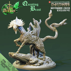 3D Printed Clay Cyanide Questing Beast The Legend of King Arthur Ragnarok D&D - Charming Terrain