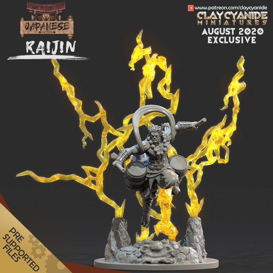 3D Printed Clay Cyanide Raijin Japanese Deities Ragnarok D&D - Charming Terrain
