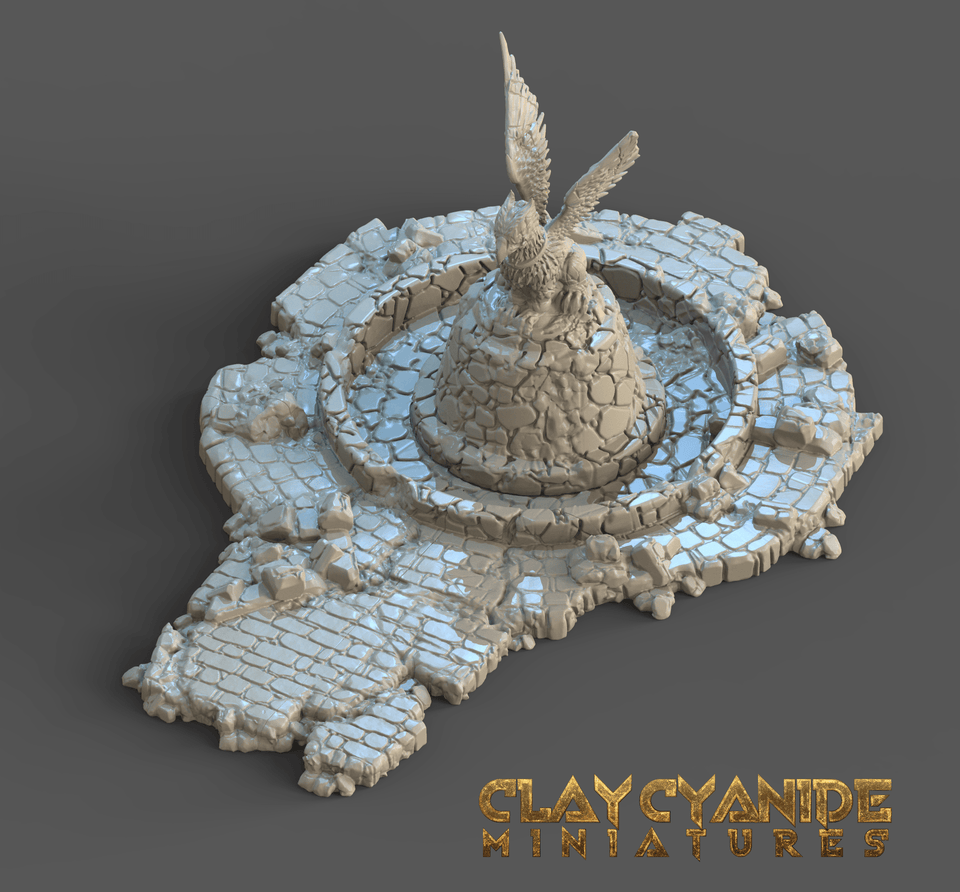 3D Printed Clay Cyanide Ruins Set 28mm-32mm Ragnarok D&D - Charming Terrain