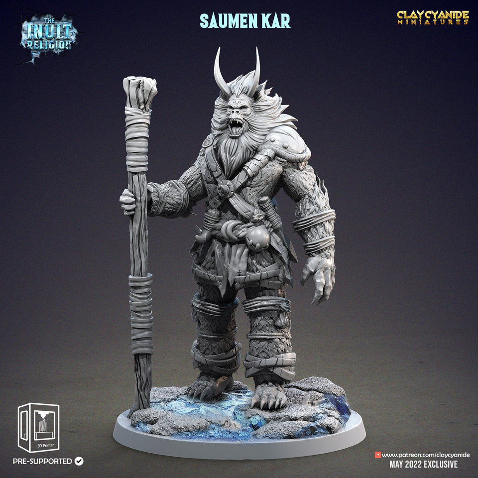 3D Printed Clay Cyanide Saumen Kar Inuit Religion Ragnarok D&D - Charming Terrain