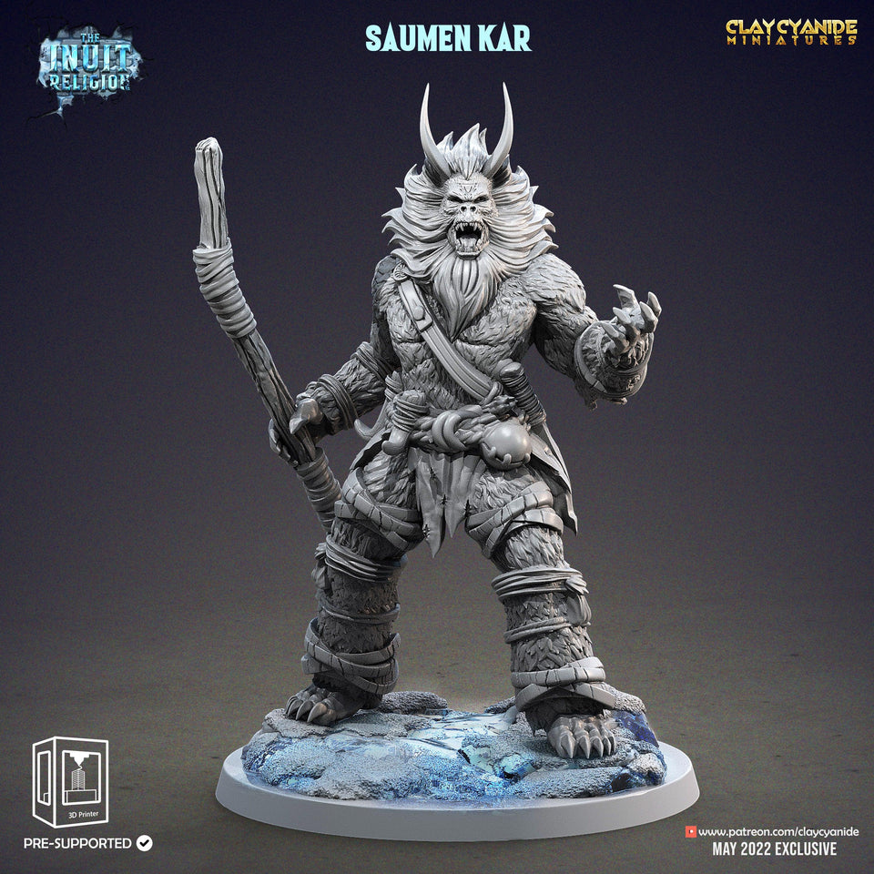 3D Printed Clay Cyanide Saumen Kar Inuit Religion Ragnarok D&D - Charming Terrain