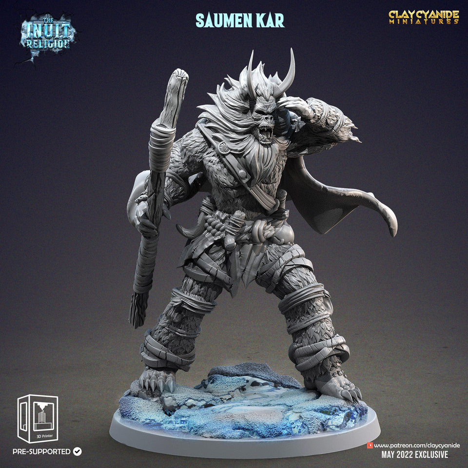 3D Printed Clay Cyanide Saumen Kar Inuit Religion Ragnarok D&D - Charming Terrain