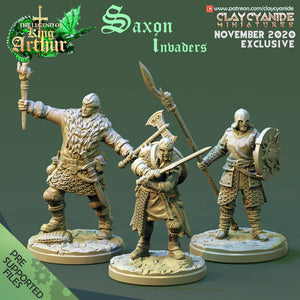 3D Printed Clay Cyanide Saxon Invaders The Legend of King Arthur Ragnarok D&D - Charming Terrain